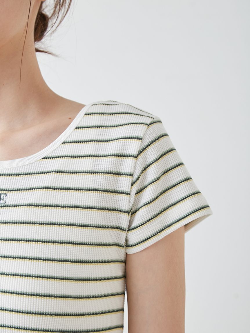 gelato pique「ワッフルボーダーTシャツ」|ルームウェア|