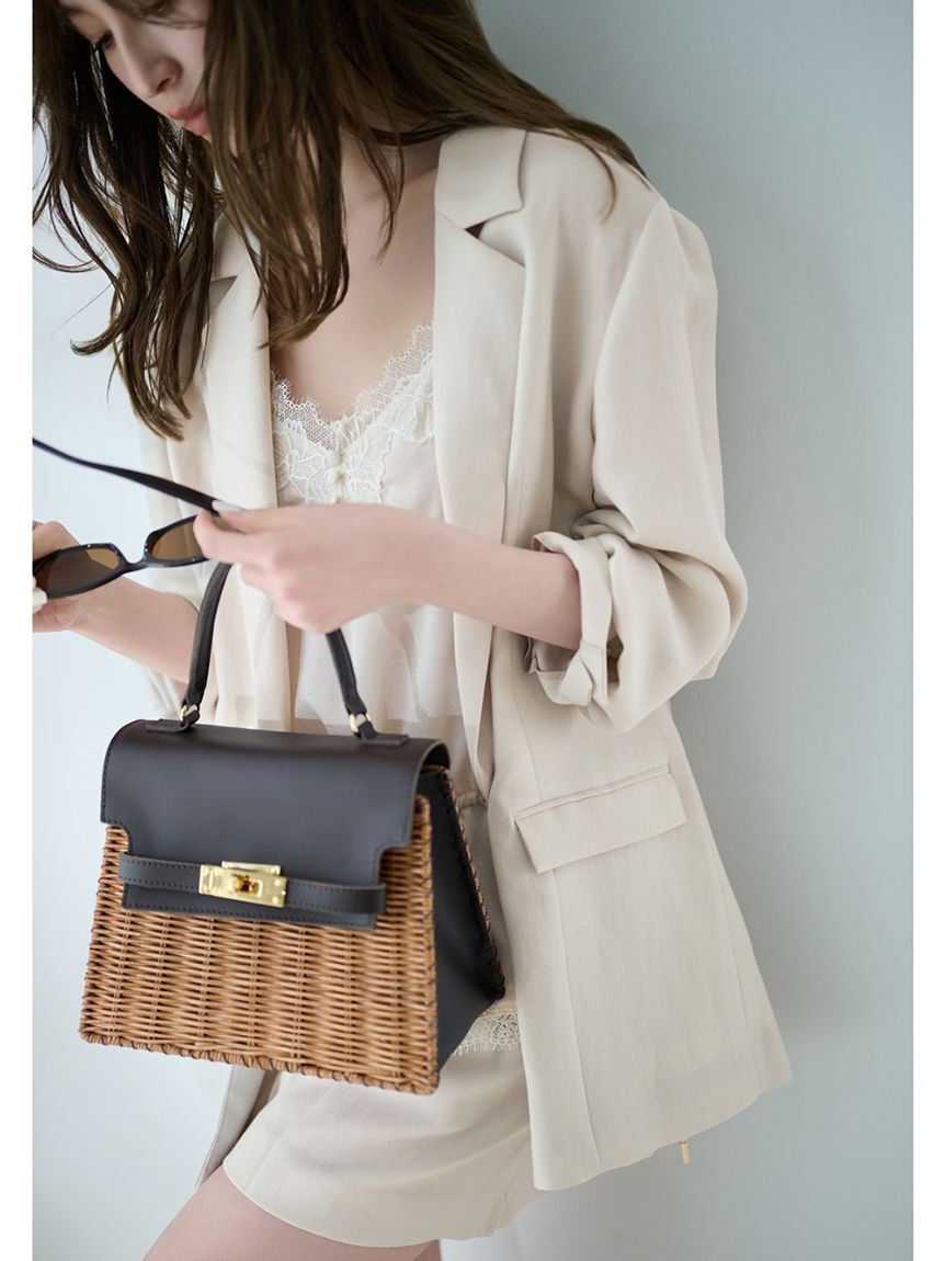 FRAY I.D「【BAGMATI】ラタンレザートップハンドルバッグ」|ハンドバッグ|