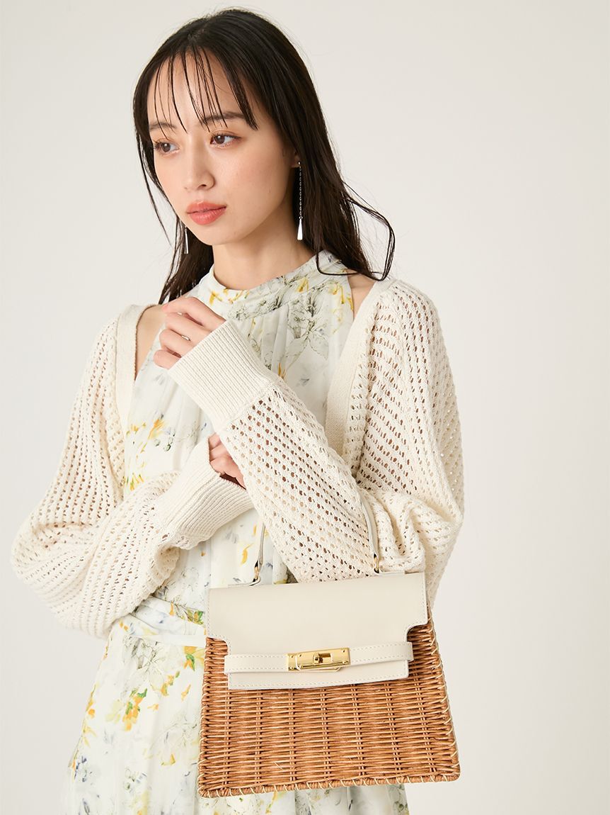 FRAY I.D「【BAGMATI】ラタンレザートップハンドルバッグ」|ハンドバッグ|