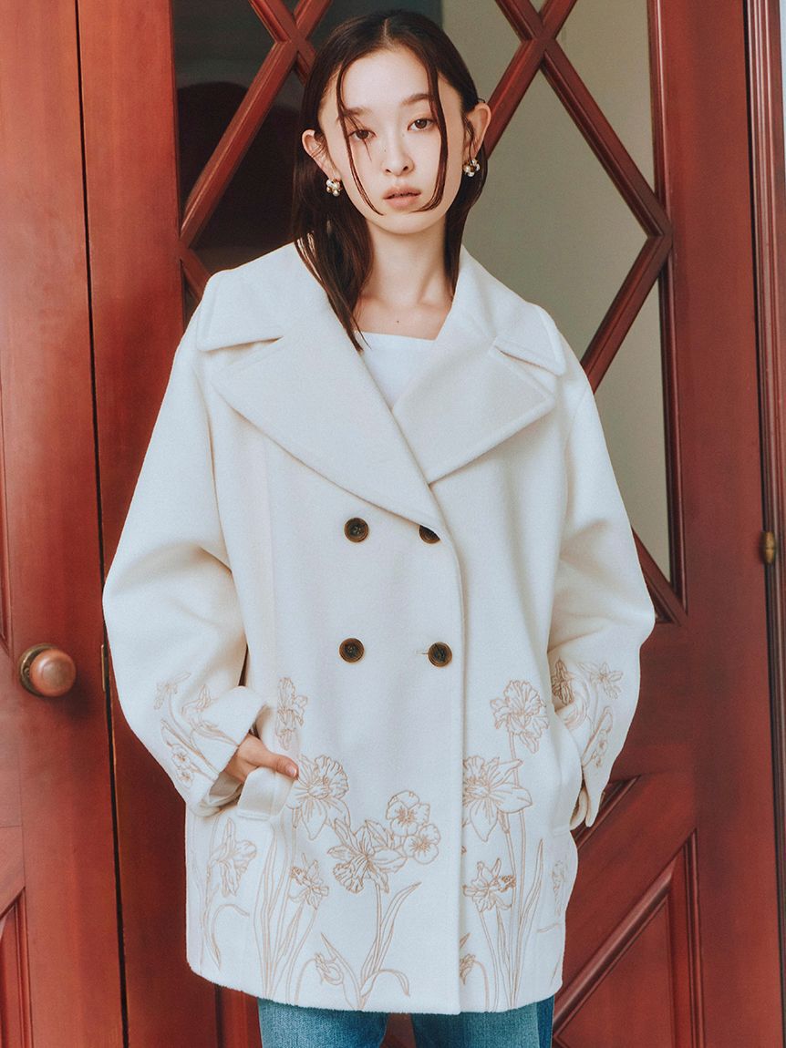 LILY BROWN「エンブロイダリーコクーンコート」|チェスターコート|