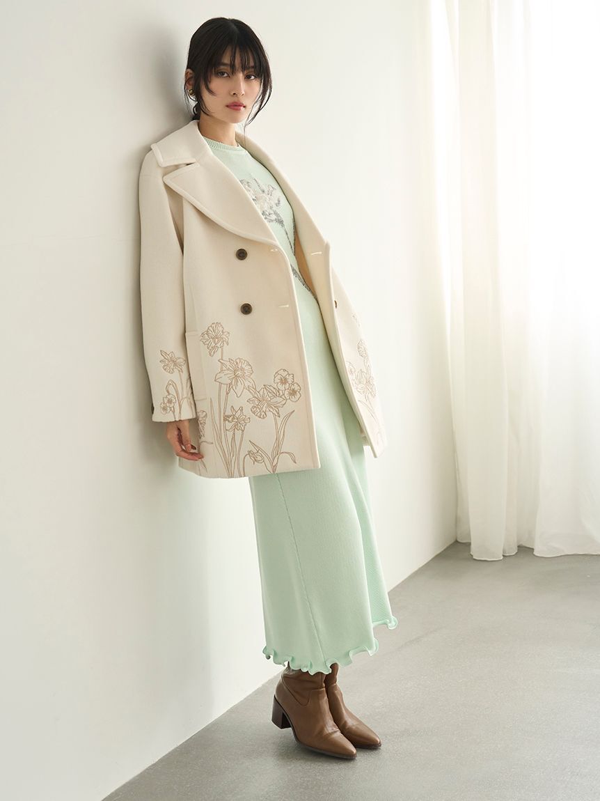 LILY BROWN「エンブロイダリーコクーンコート」|チェスターコート|