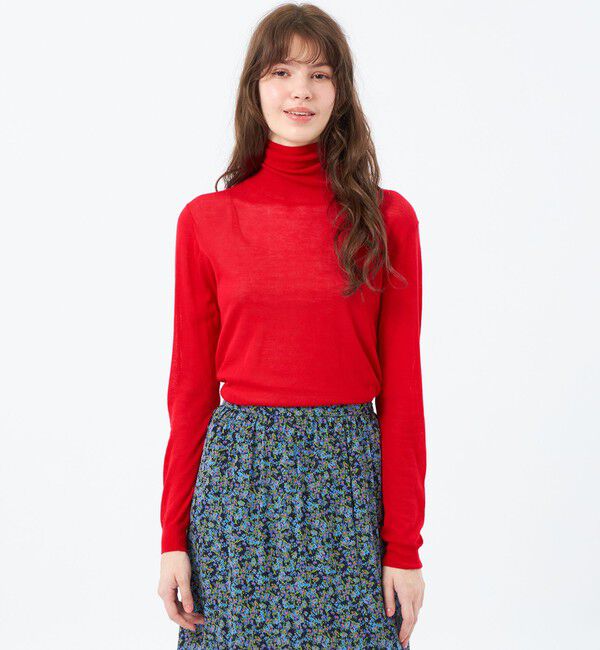 MACKINTOSH PHILOSOPHY「コンパクトコットンシアータートルニット」|ニット・セーター|レッド