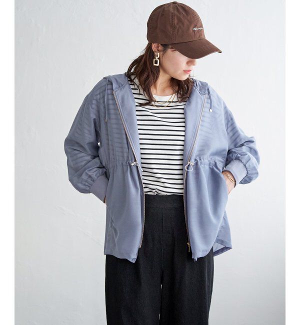 ikka「シアーマウンテンパーカー」|ブルゾン・スタジャン|サックスブルー