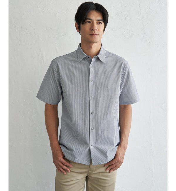 ikka「イージーケア半袖シャウター」|ブルゾン・スタジャン|ブルー