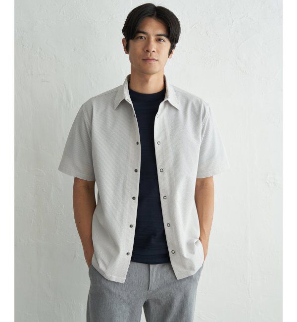 ikka「イージーケア半袖シャウター」|ブルゾン・スタジャン|ベージュ