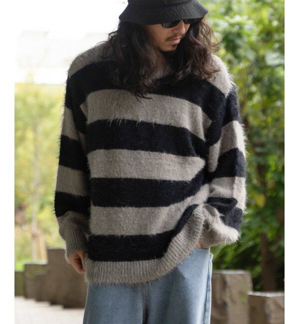 VENCE share style「ボーダーシャギークルーネックニット」|その他|