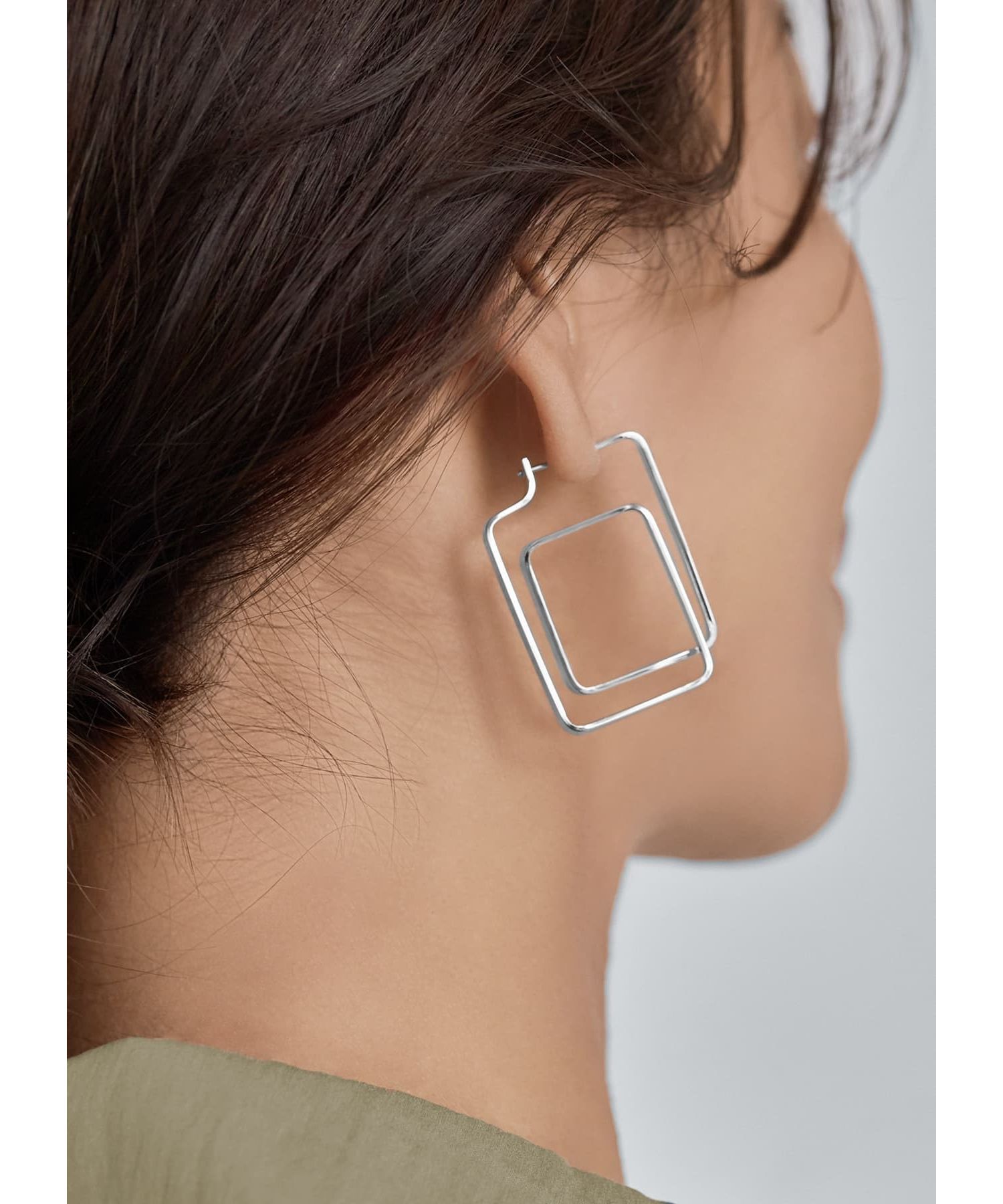STYLE DELI「ダブルスクエア平打ちピアス」|ピアス|