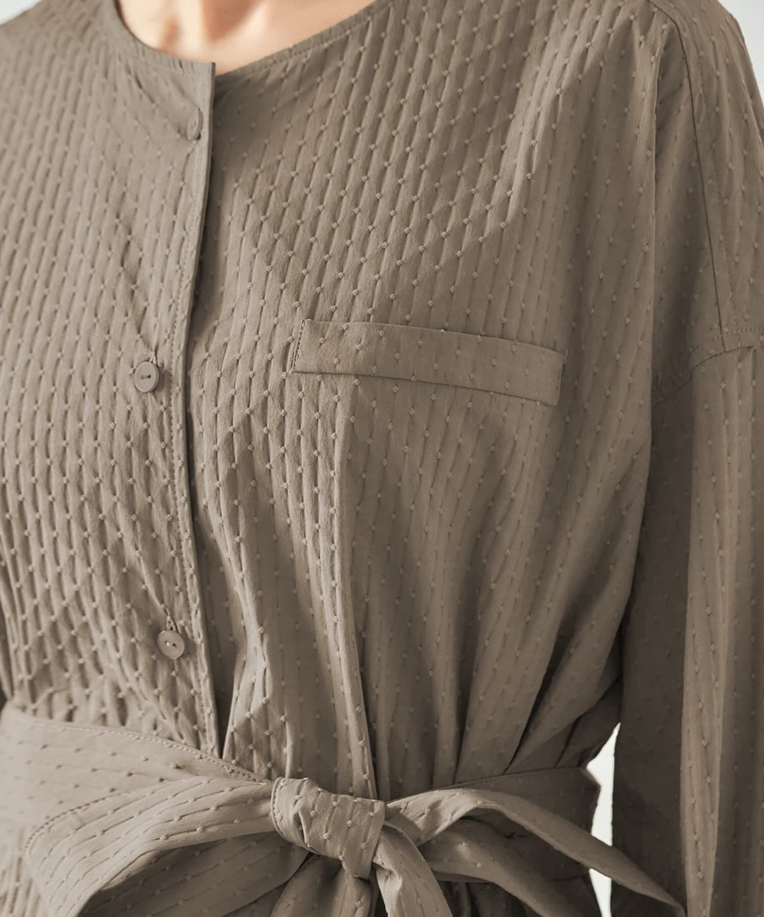 STYLE DELI「コートにもなるドビー織りドット柄ワンピース」|ワンピース|