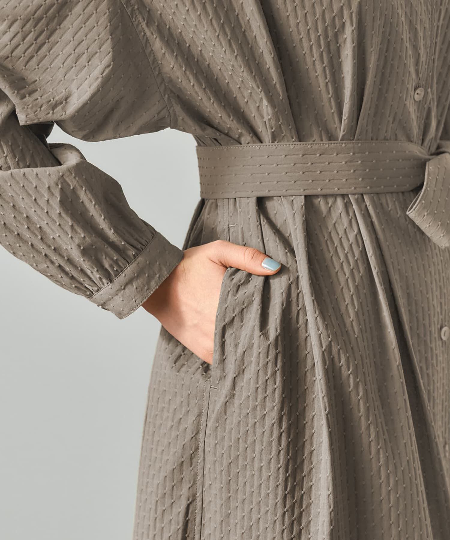 STYLE DELI「コートにもなるドビー織りドット柄ワンピース」|ワンピース|