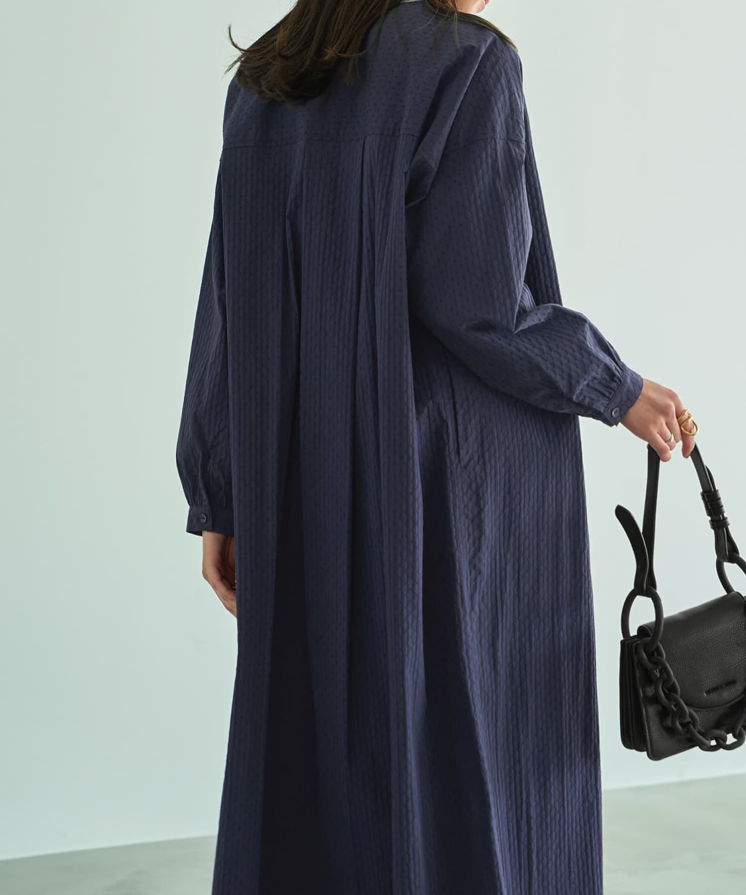 STYLE DELI「コートにもなるドビー織りドット柄ワンピース」|ワンピース|