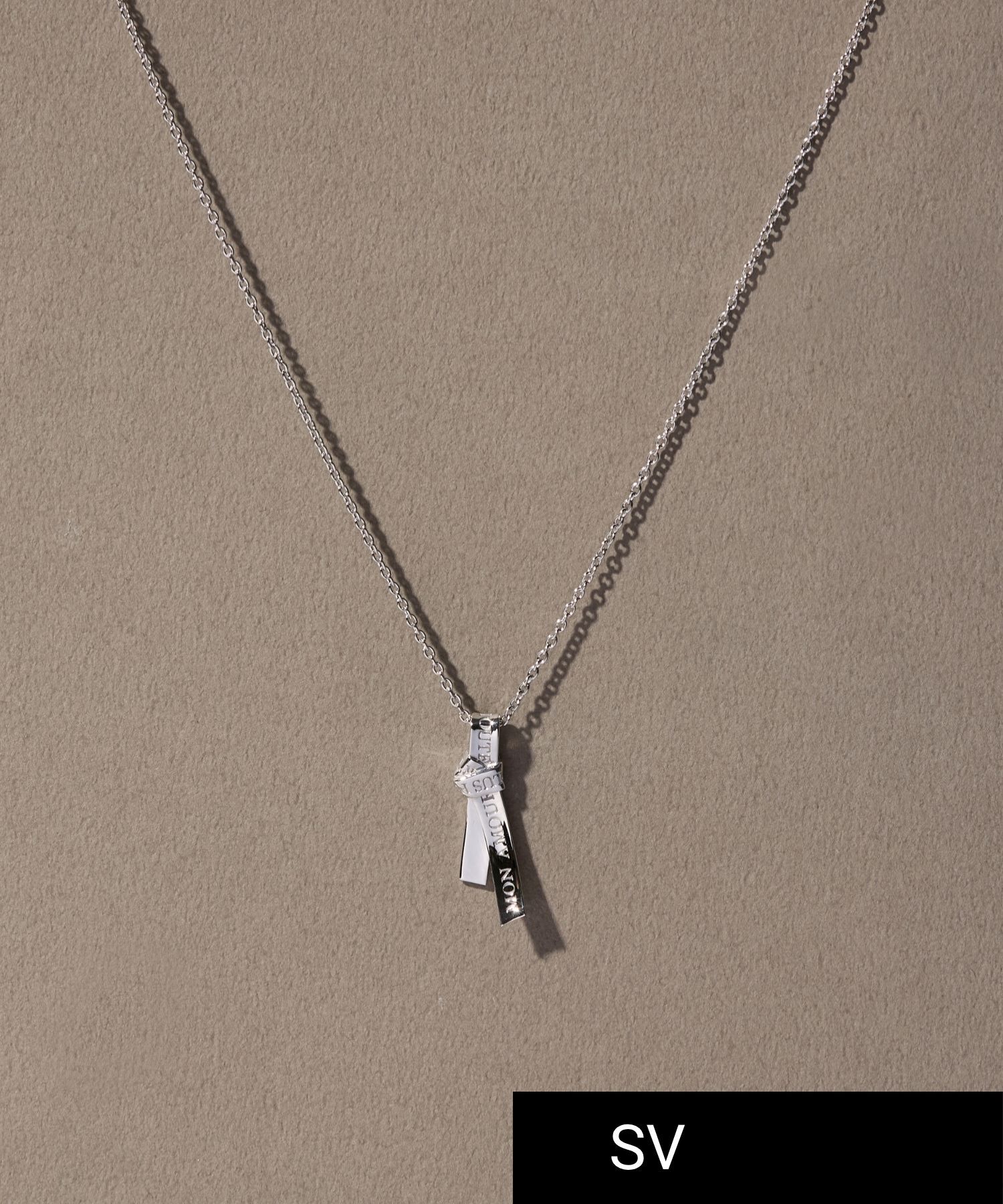 JUPITER「【SV925】タイリボンモチーフネックレス/ペア/シルバー」|ネックレス|シルバー