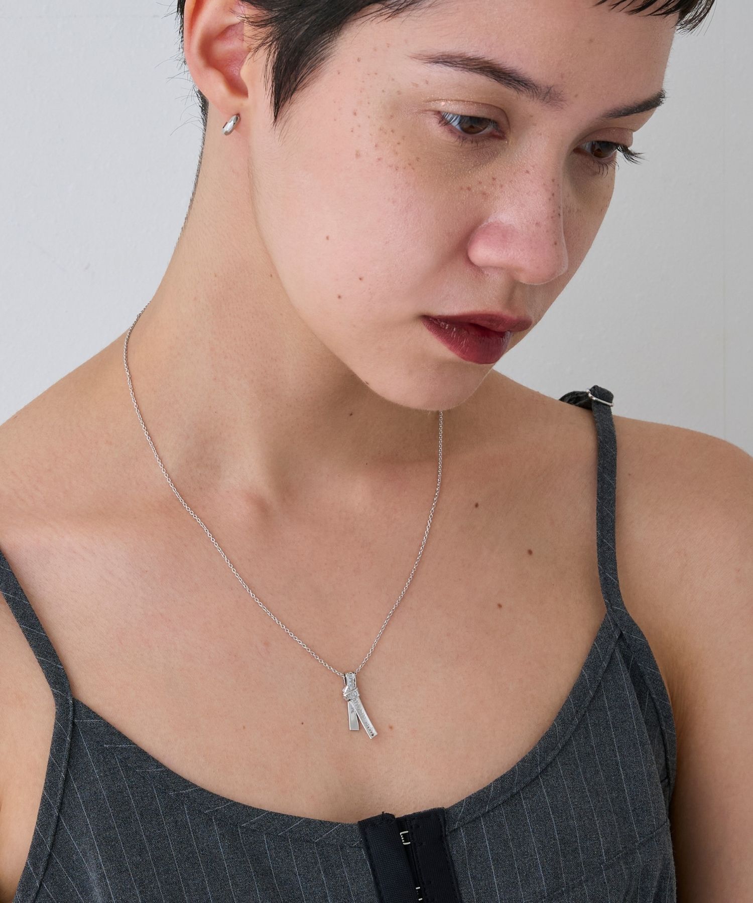 JUPITER「【SV925】タイリボンモチーフネックレス/ペア/シルバー」|ネックレス|