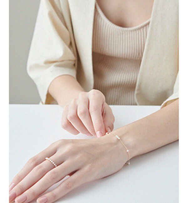 ete「[レイヤード] K10YG パール ステーション ブレスレット」|ブレスレット・バングル|