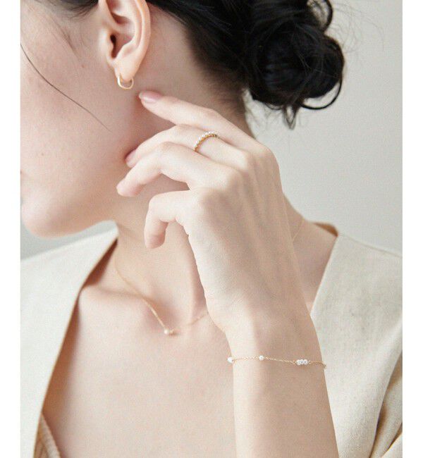 ete「[レイヤード] K10YG パール ステーション ブレスレット」|ブレスレット・バングル|