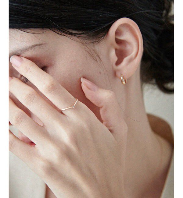 ete「[レイヤード] K10YG ダイヤモンド リング」|リング|