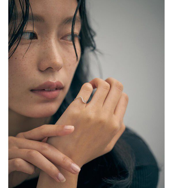 Jouete「K10WG ピンキーリング ダイヤモンド」|リング|