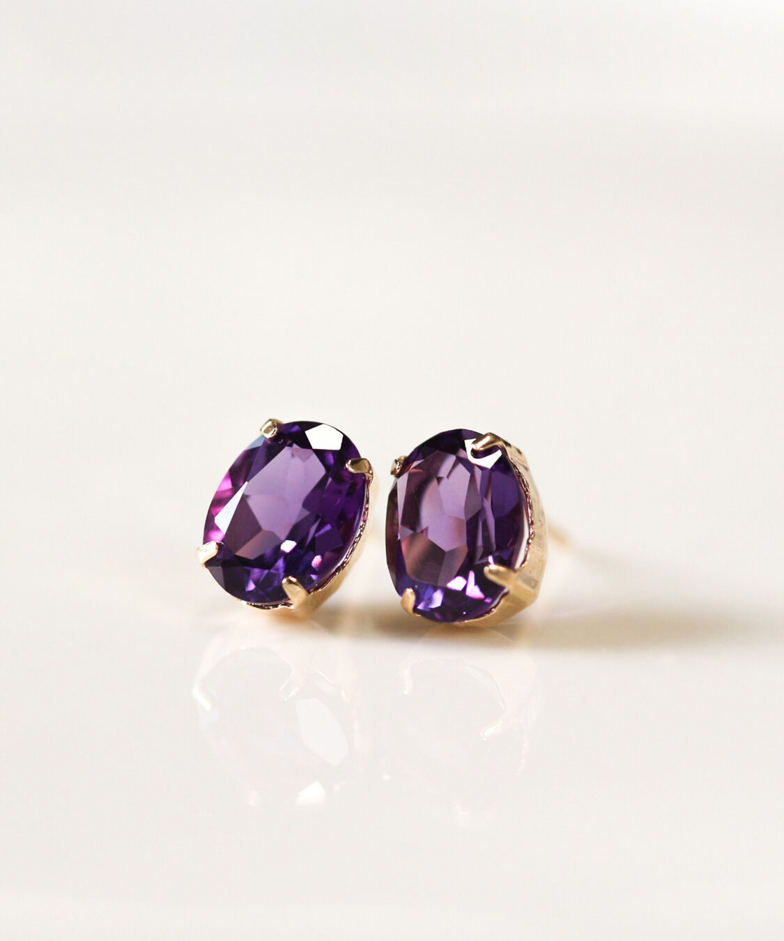  「アメジスト ピアス | K10YG」|ピアス|K10 イエローゴールド