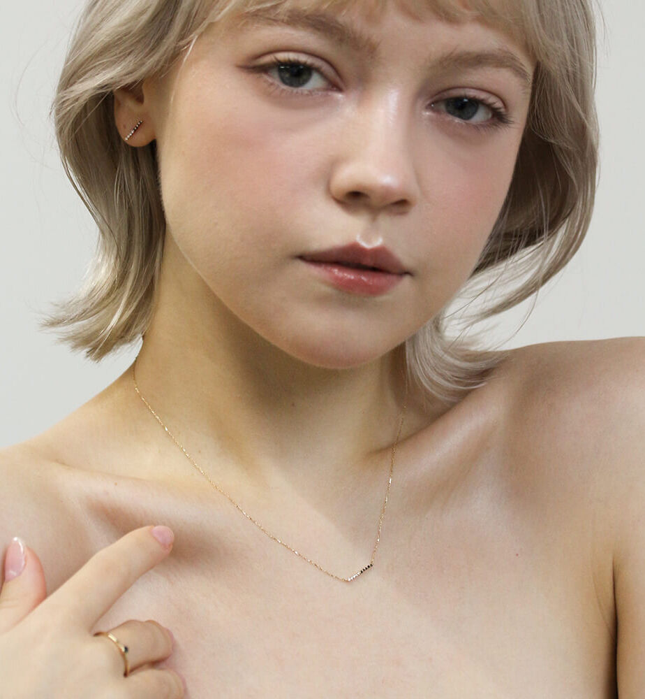  「ブラックダイヤモンド / ダイヤモンド ピアス | K10YG」|ピアス|