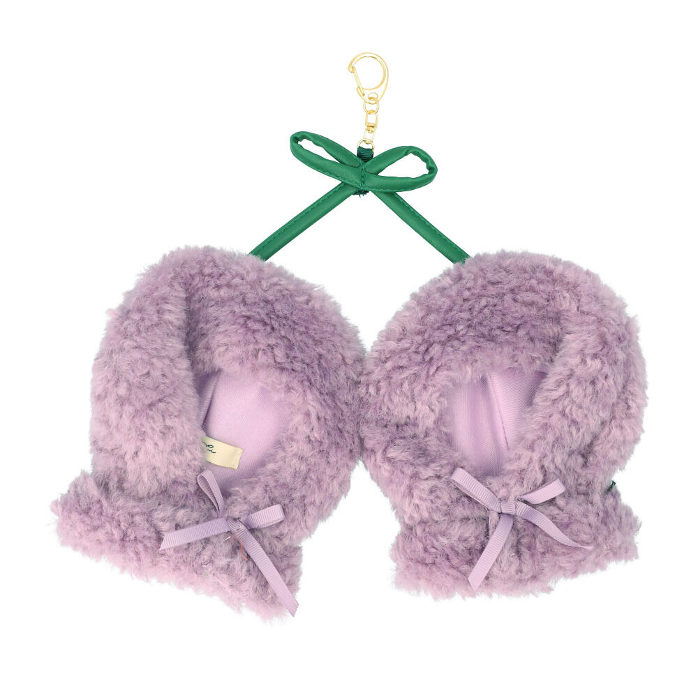 BACKYARD FAMILY「ぬいぐるみキーホルダー 通販 推し活 ぬいぐるみ 服 ポンチョ ぬいポンチョ 15cm さくらんぼ」|チャーム・キーホルダー|パープル1