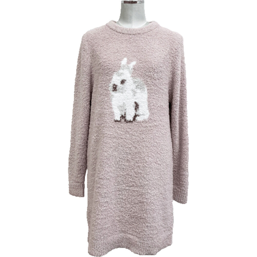 BACKYARD FAMILY「ルームウェア ワンピース 長袖 通販 レディース ルームウエア 部屋着 モール アニマルワンピース」|ワンピース|ピンク1