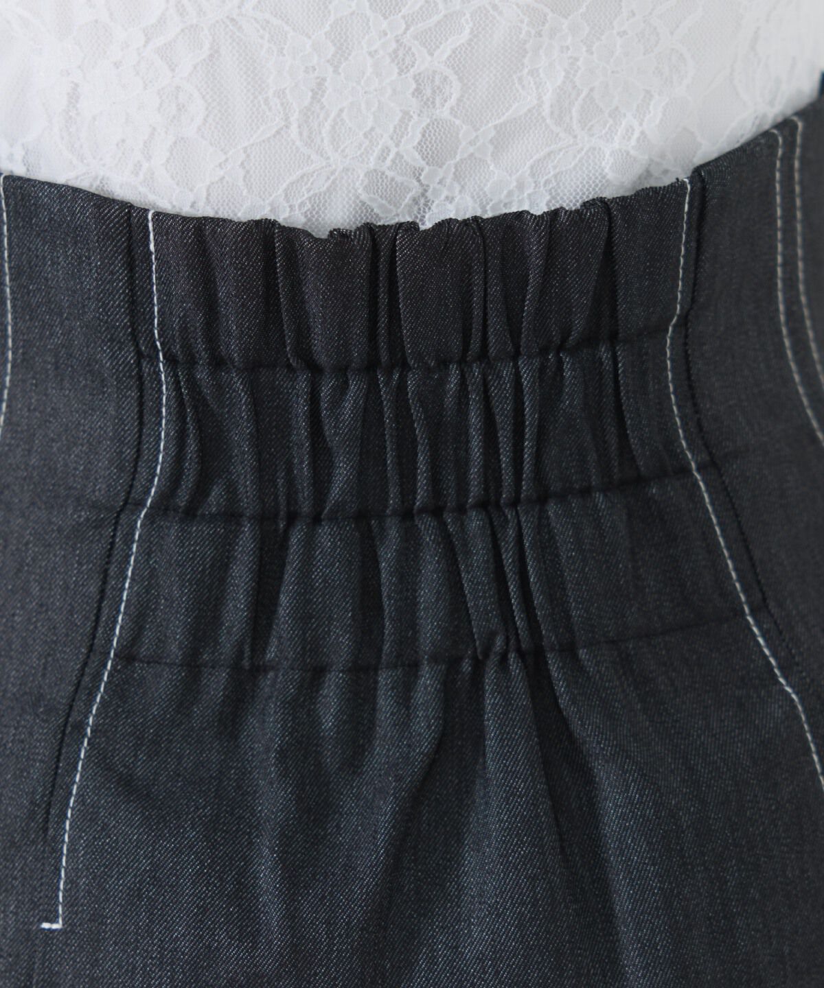 REDYAZEL「デニムライクタックプリーツミニスカート」|フレア|