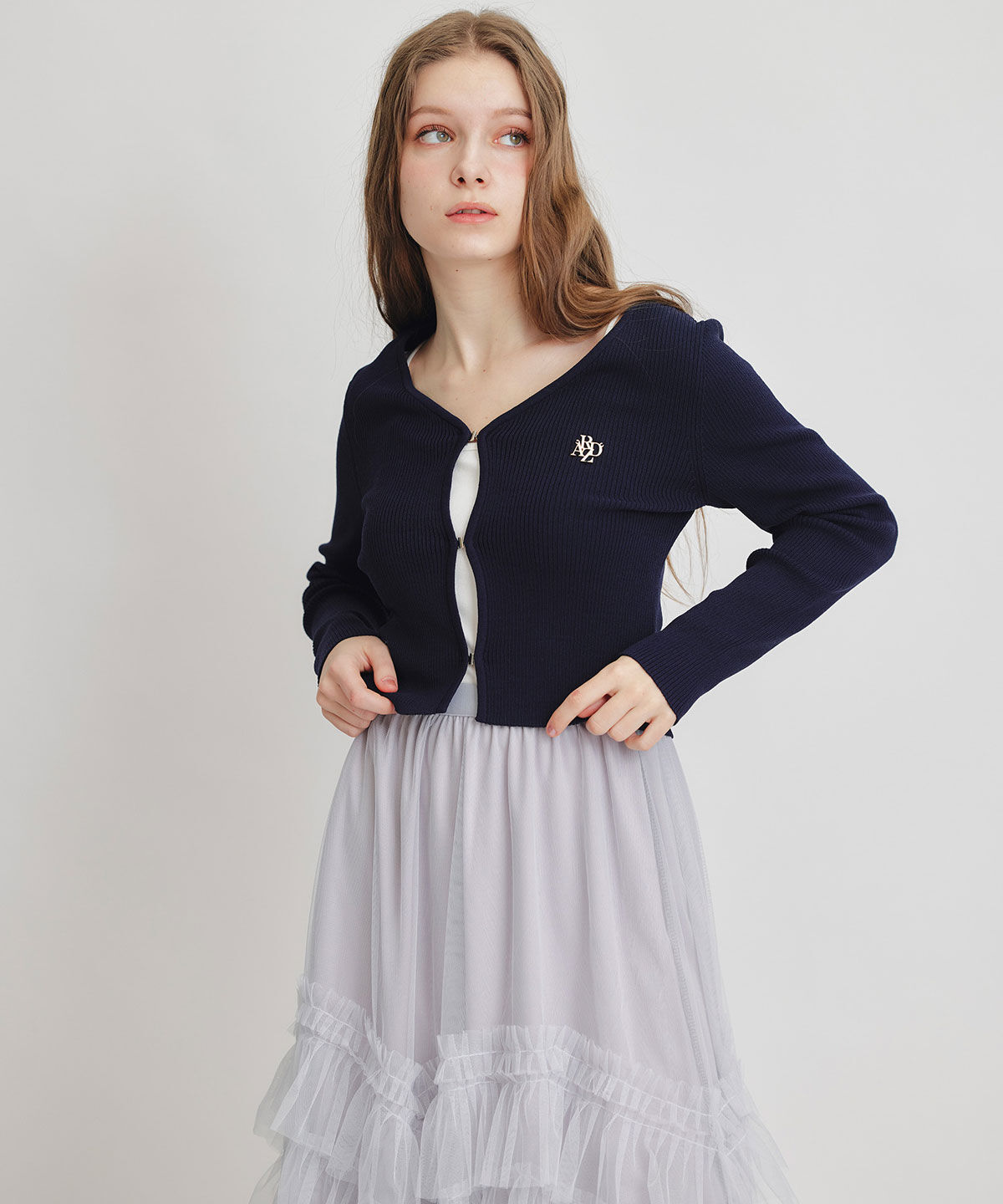 REDYAZEL「ギャザーチュールティアードロングスカート」|フレア|