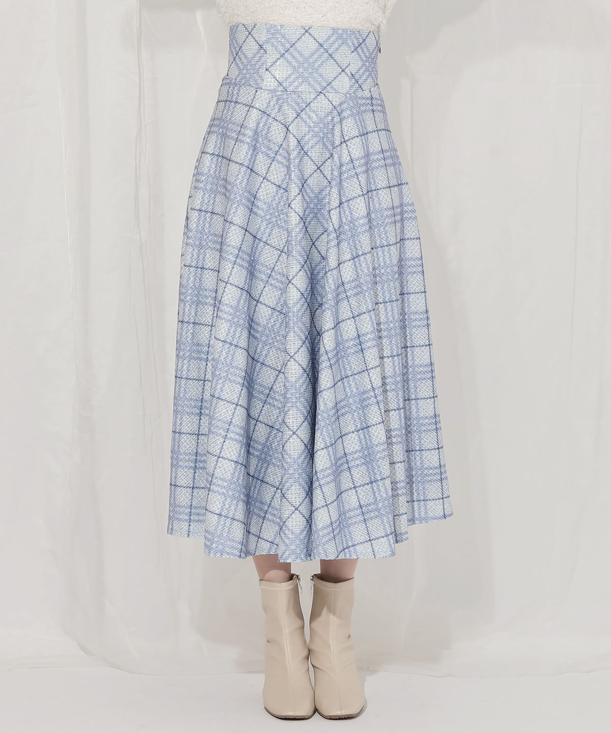 WILLSELECTION「バイヤスチェックサーキュラースカート」|フレア|