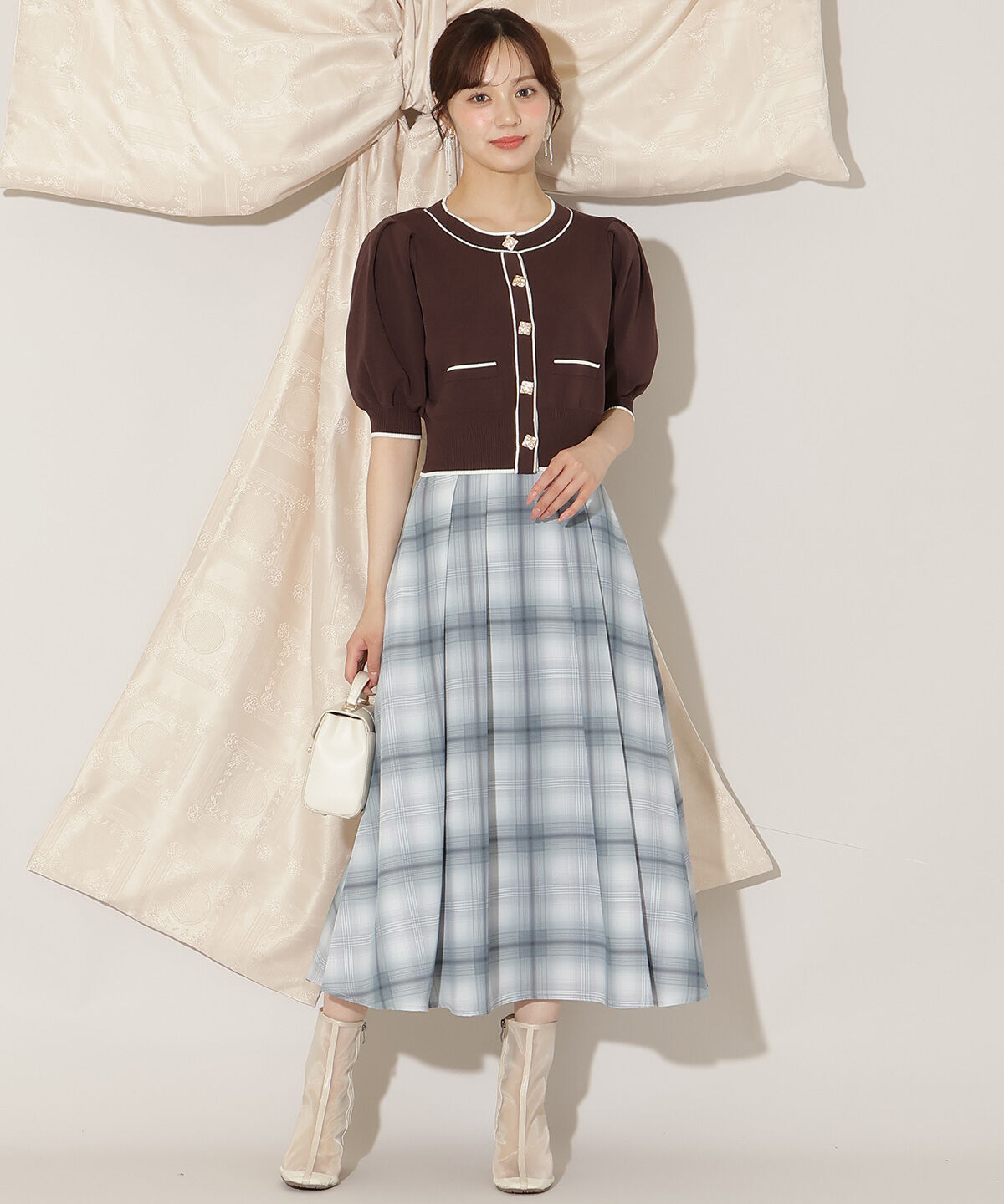 WILLSELECTION「配色ラインタックスリーブカーディガン」|カーディガン|