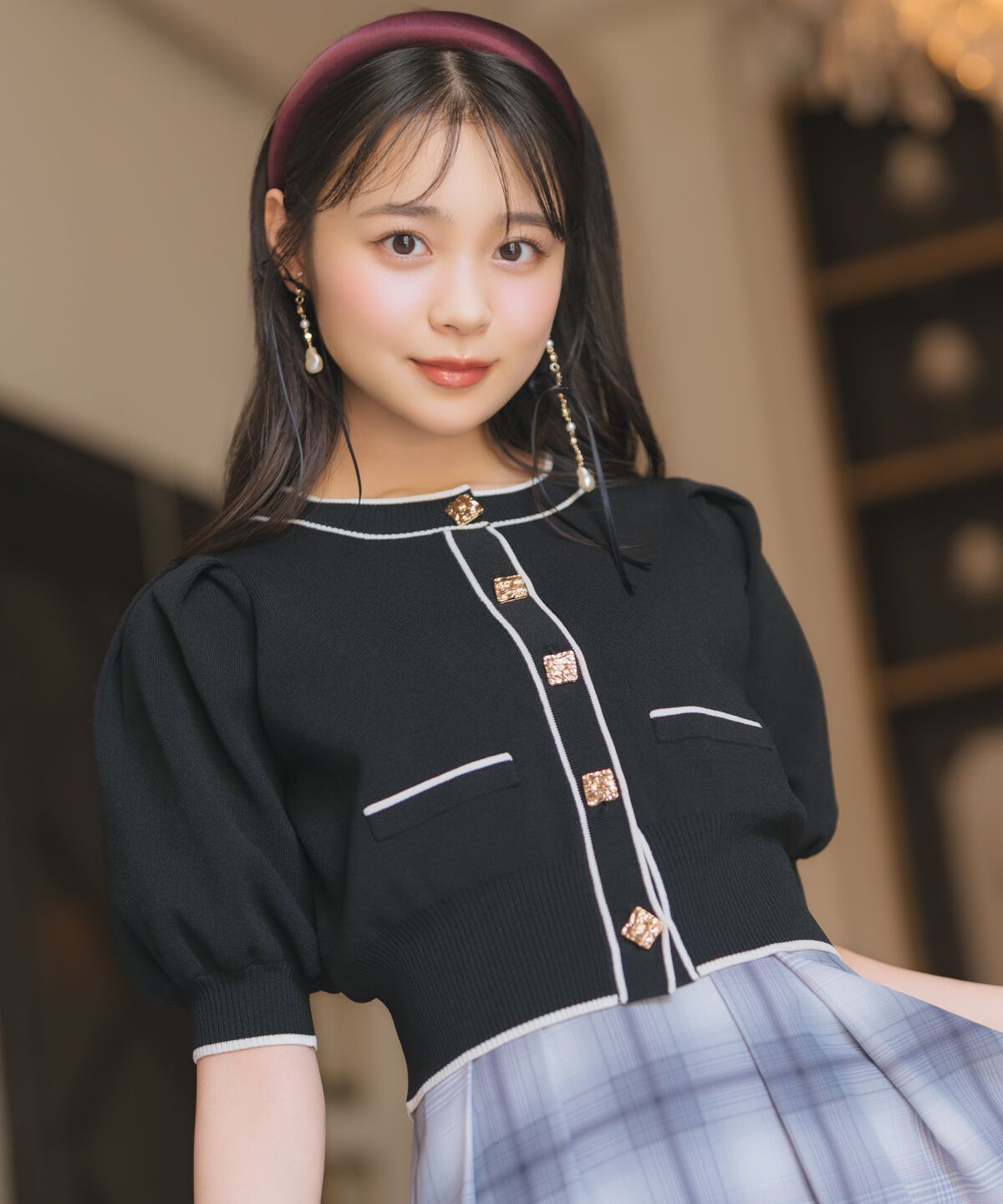 WILLSELECTION「配色ラインタックスリーブカーディガン」|カーディガン|