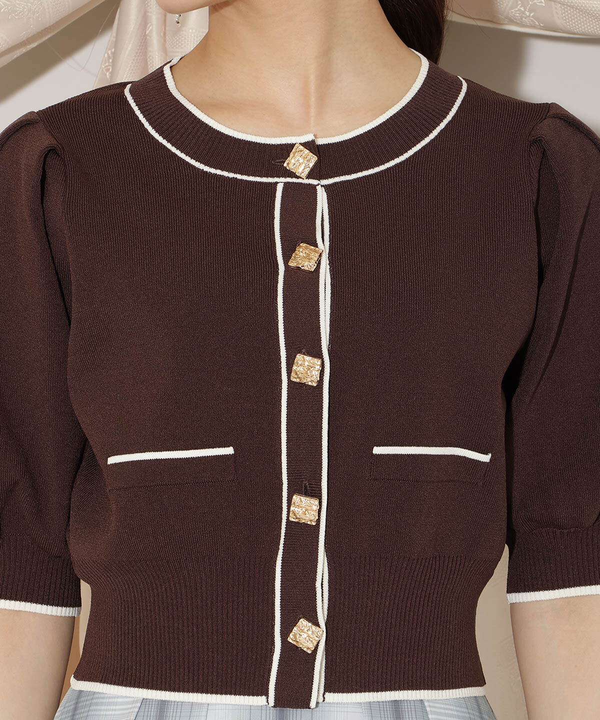 WILLSELECTION「配色ラインタックスリーブカーディガン」|カーディガン|