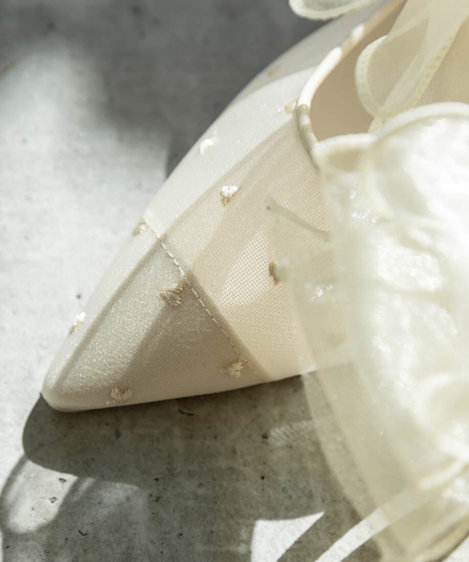  「シフォンリボンハートミュールパンプス」|パンプス|