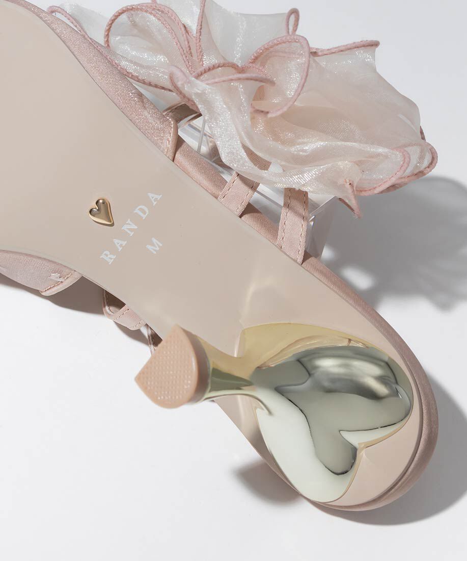  「シフォンリボンハートミュールパンプス」|パンプス|