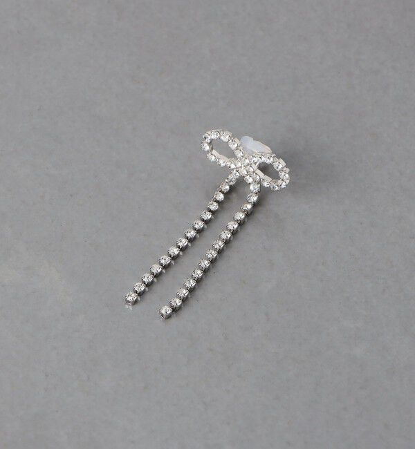 UNITED ARROWS「ラインストーン リボン イヤリング」|イヤリング|