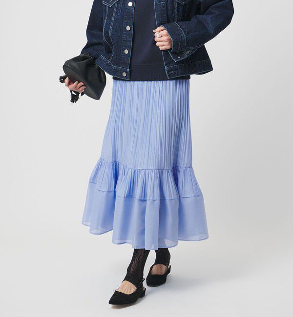 UNITED ARROWS「オーガンジー コンスト プリーツスカート」|スカート|