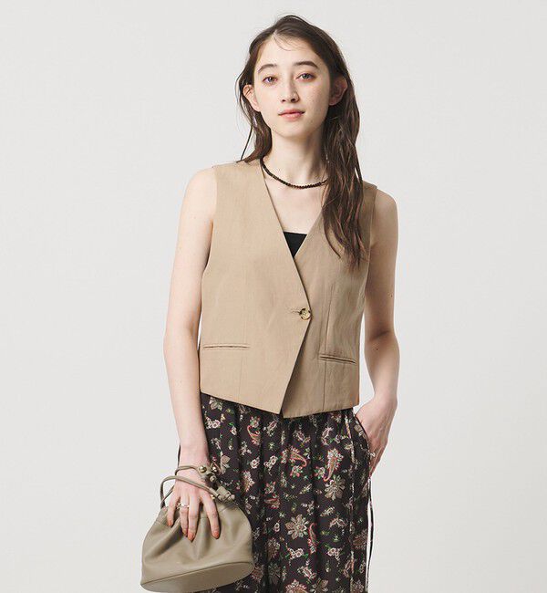UNITED ARROWS「＜TICCA＞Vネック ベスト」|ベスト・ジレ|BEIGE
