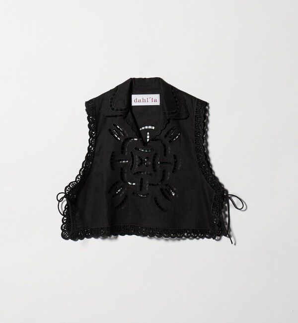 UNITED ARROWS「＜dahl&rsquo;ia＞カットワーク ベスト」|ベスト・ジレ|BLACK