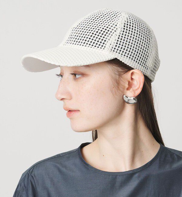 UNITED ARROWS「グリッドメッシュ キャップ」|ハット|WHITE