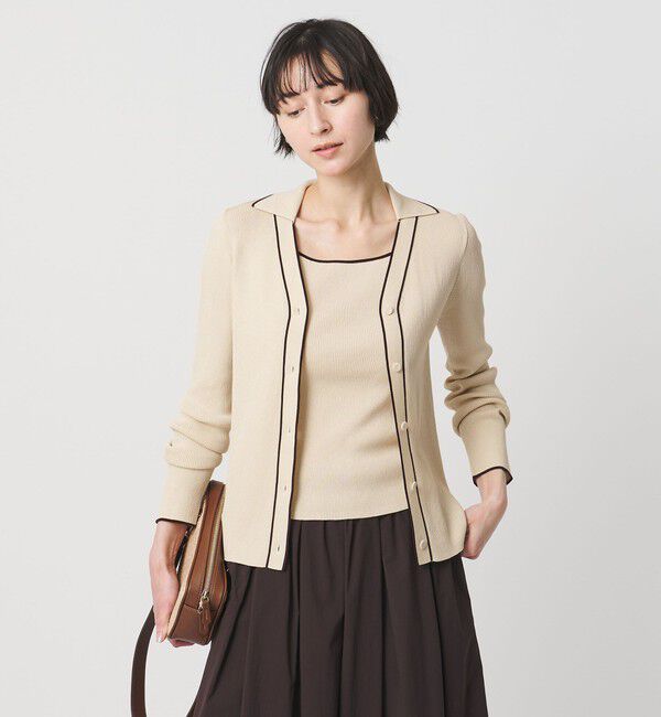 UNITED ARROWS「リブ スクエア キャミソールニット ‐ウォッシャブル‐」|タンクトップ|