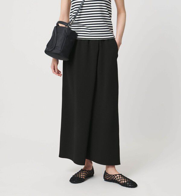 UNITED ARROWS「COMFY ラップ マキシスカート ‐防汚 UVカット ウォッシャブル‐」|スカート|BLACK