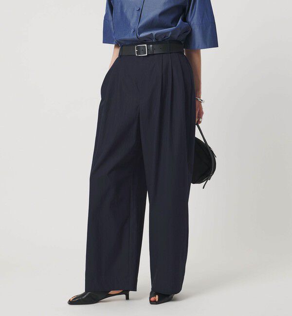 UNITED ARROWS「ツイル ダブルタック イージーパンツ」|チノ|NAVY