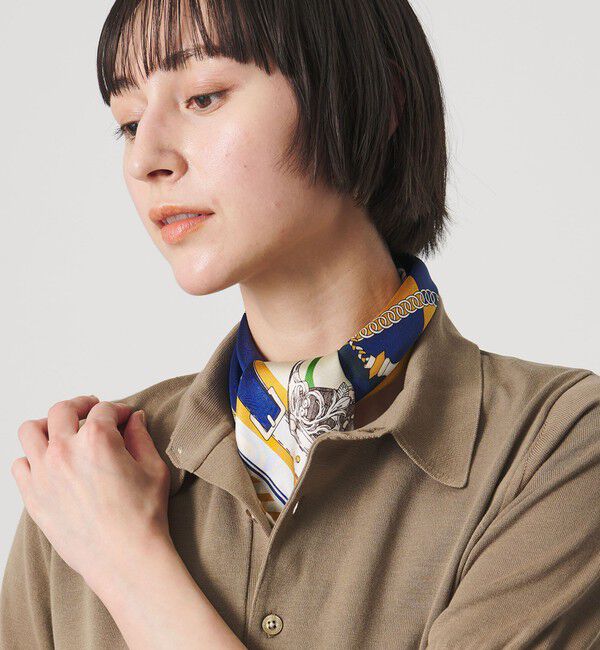UNITED ARROWS「＜manipuri＞SILK 65&times;65 スカーフ 26SS」|バンダナ・スカーフ|MUSTARD