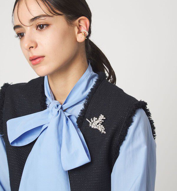 UNITED ARROWS green label relaxing「リーフ＆フェイクパール ブローチ」|ブローチ・コサージュ|