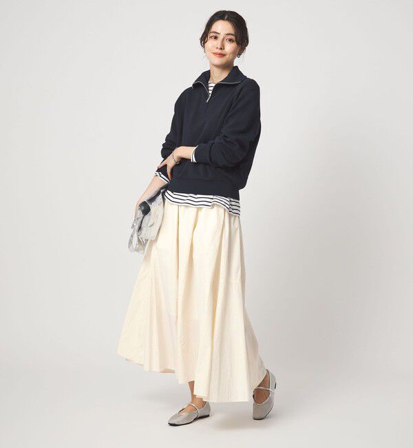 UNITED ARROWS green label relaxing「ギャザー フレア スカート オフホワイト」|フレア|