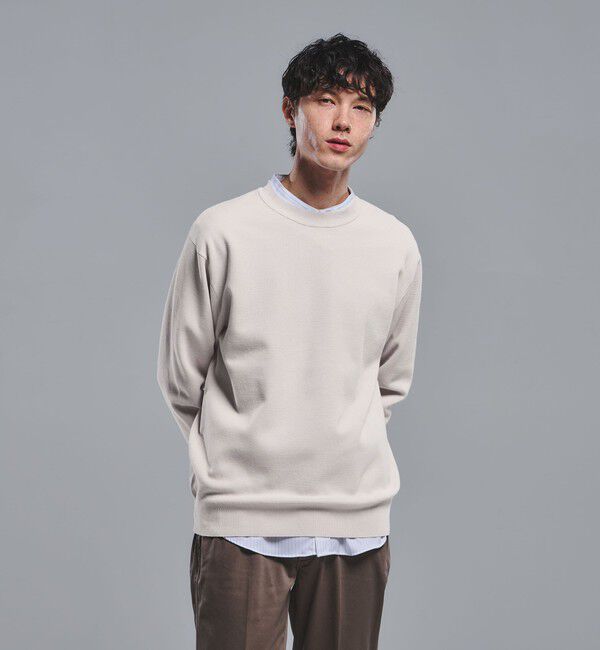 UNITED ARROWS green label relaxing「コットン シルク ミラノリブ クルーネック ニット」|ニット・セーター|LT.GRAY
