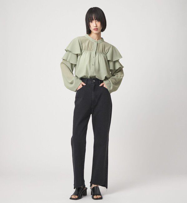 EMMEL REFINES「 ＜EMMEL REFINES＞EM ヨウリュウフリル スタンドカラー ブラウス」|シャツ・ブラウス|