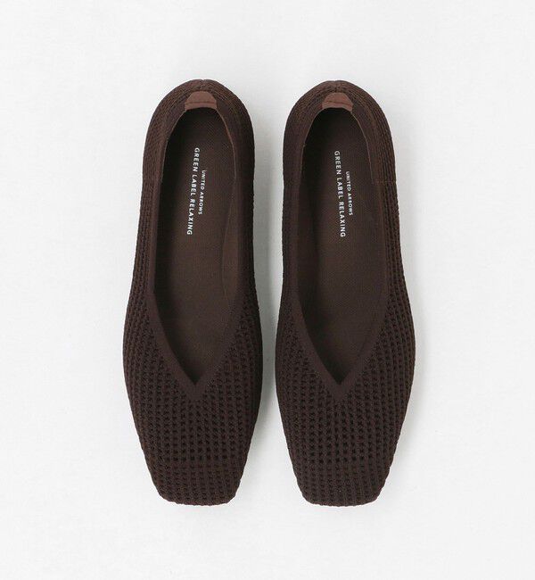 UNITED ARROWS green label relaxing「ウェルネスシアー スクエア V フラットシューズ / ニットシューズ」|ローファー|