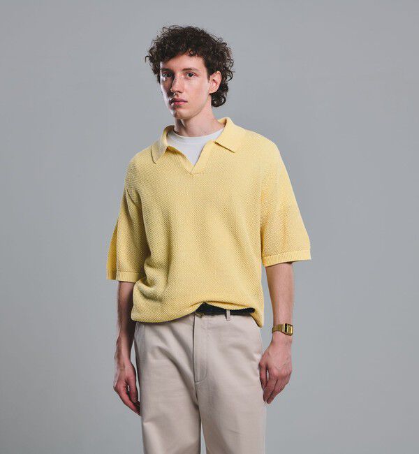 UNITED ARROWS green label relaxing「コットン ナイロン メッシュ スキッパー 半袖 ポロシャツ」|ポロシャツ|CREAM