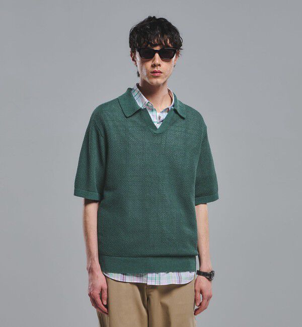 UNITED ARROWS green label relaxing「コットン ナイロン メッシュ スキッパー 半袖 ポロシャツ」|ポロシャツ|KELLY