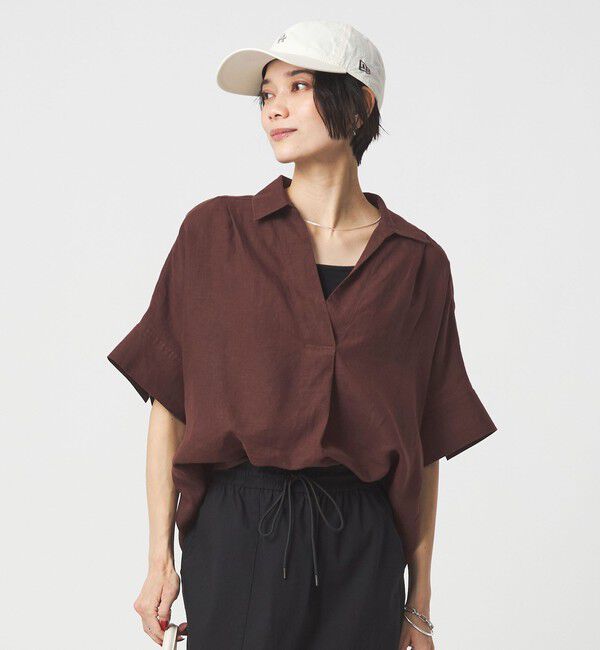 UNITED ARROWS green label relaxing「リネン スキッパー ショートスリーブ シャツ」|シャツ・ブラウス|