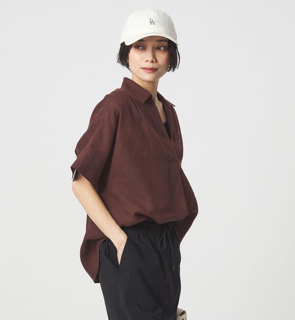 UNITED ARROWS green label relaxing「リネン スキッパー ショートスリーブ シャツ」|シャツ・ブラウス|